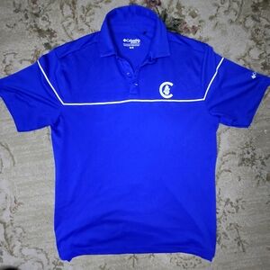 Columbia Blue Performance Polo Shirt Sporty Design
